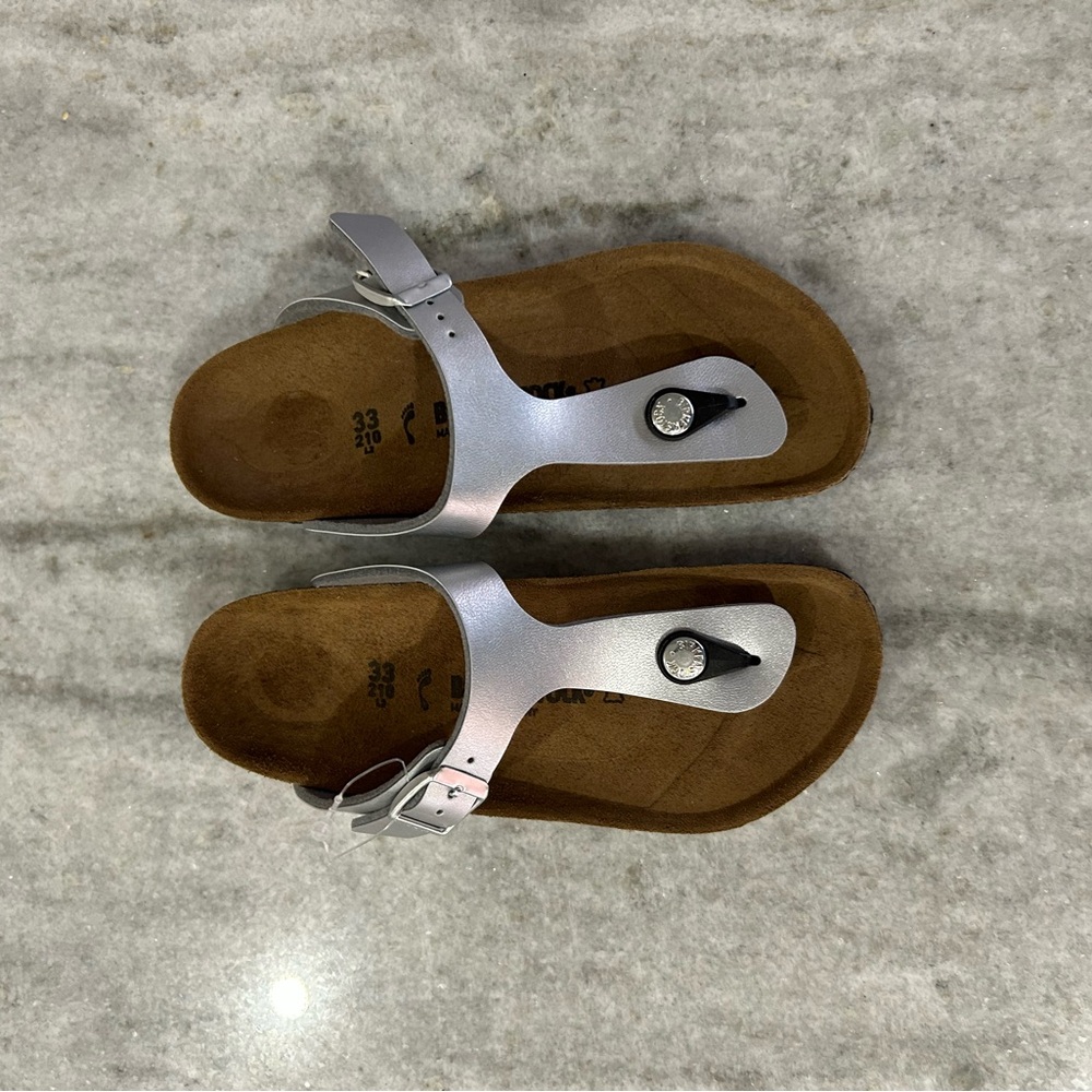 Birkenstock Kids Sandals - Silver and Brown - Picture 2 of 10